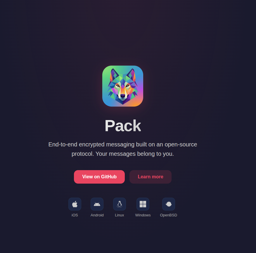 Pack — encrypted messaging
